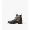 Botas Chelsea de piel con paneles de cuadros
