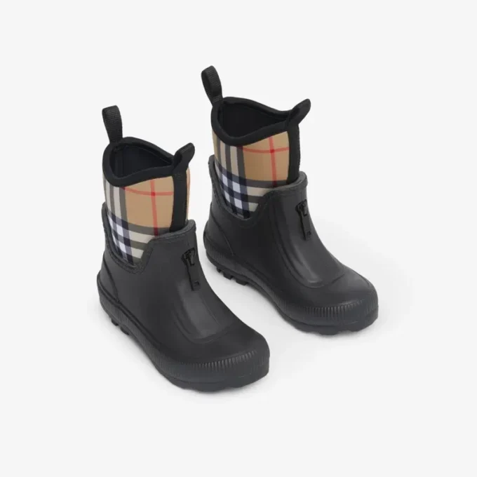 Botas de lluvia de neopreno y goma con estampado Vintage Check