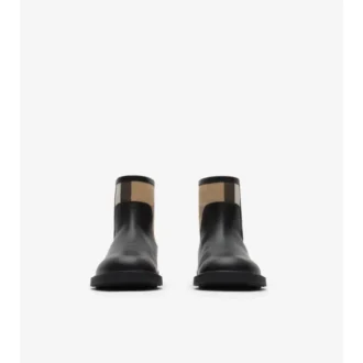 Botas de piel con paneles de cuadros