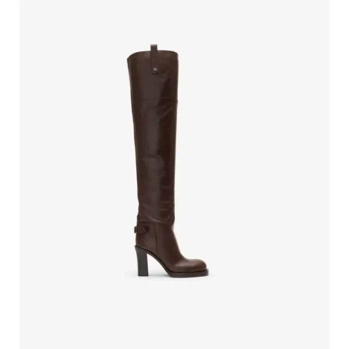 Botas de tacón alto hasta el muslo Cavalier de piel