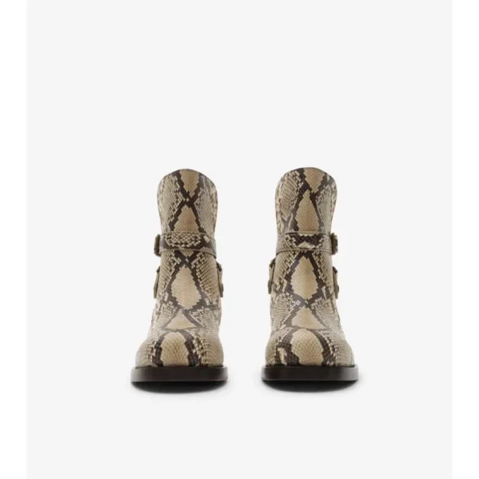 Botas Ledger de piel con estampado de pitón 