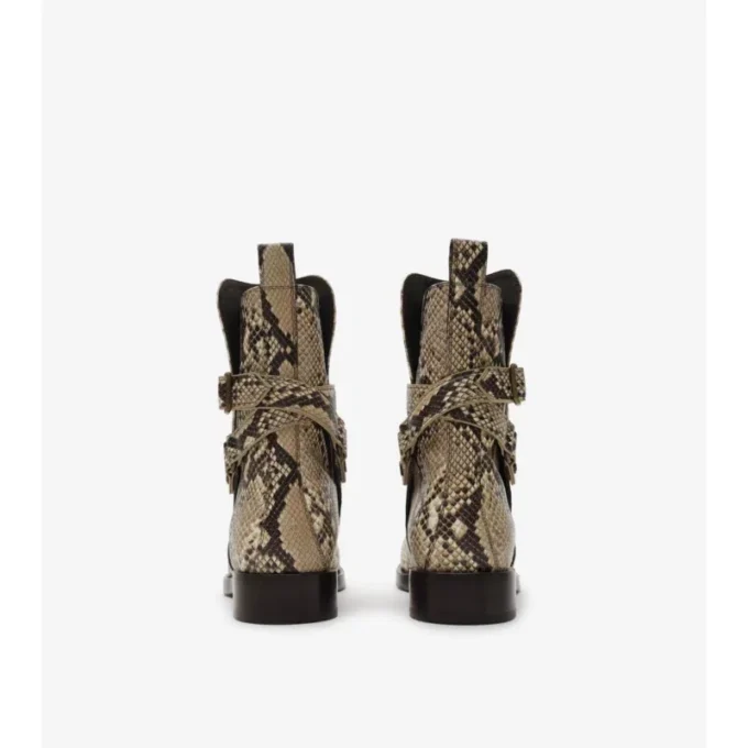 Botas Ledger de piel con estampado de pitón 