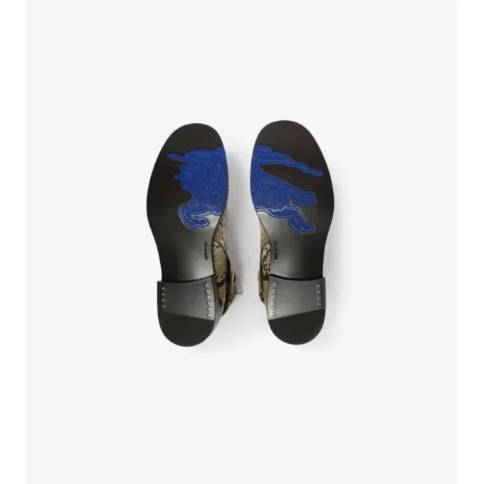 Botas Ledger de piel con estampado de pitón 