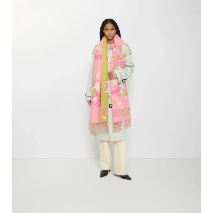 Bufanda ancha de cachemira EKD con estampado floral