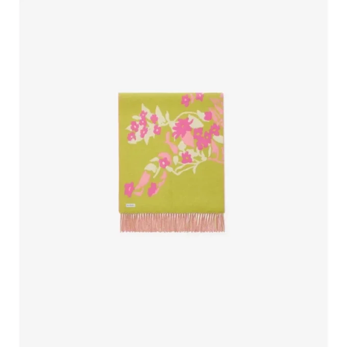 Bufanda ancha de cachemira EKD con estampado floral