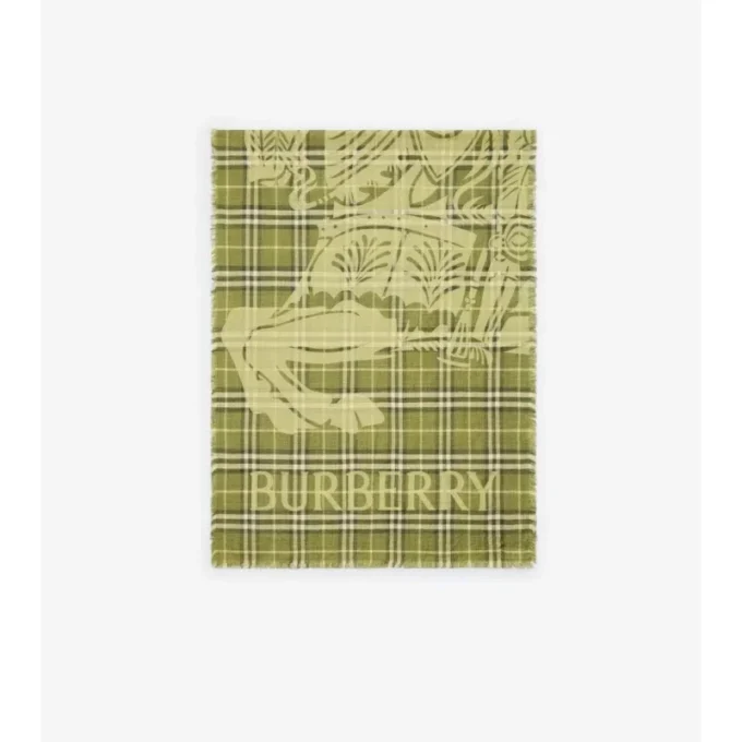 Bufanda ancha de lana y seda con estampado EKD Check