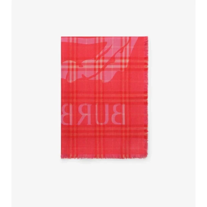 Bufanda ancha de lana y seda con estampado EKD Check