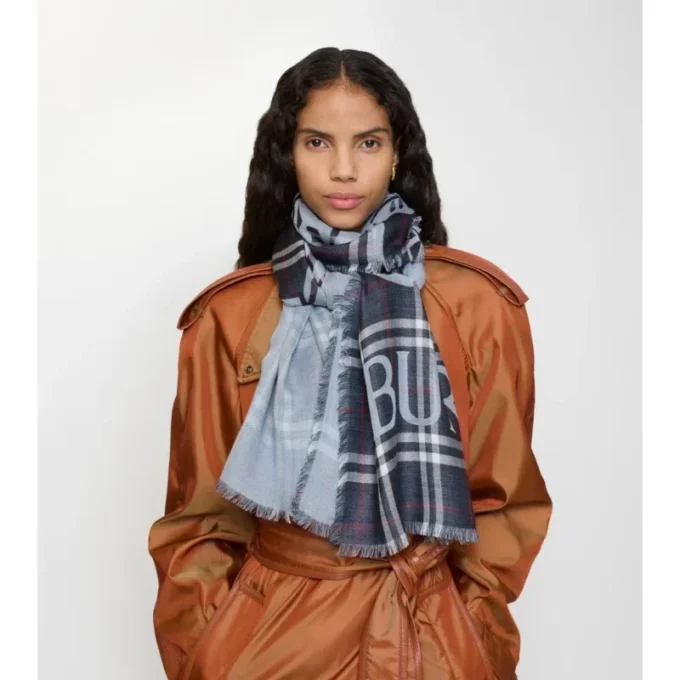 Bufanda ancha de lana y seda con estampado EKD Check
