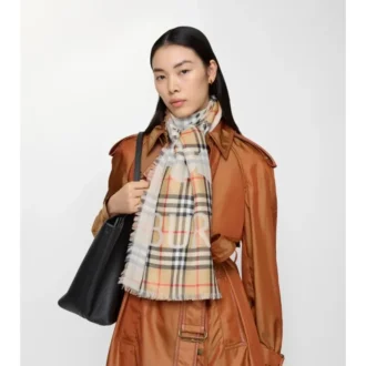 Bufanda ancha de lana y seda con estampado EKD Check