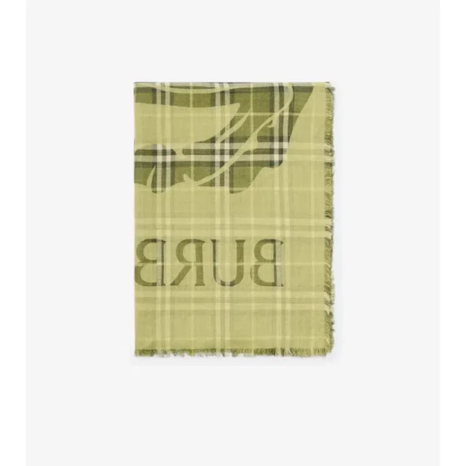 Bufanda ancha de lana y seda con estampado EKD Check