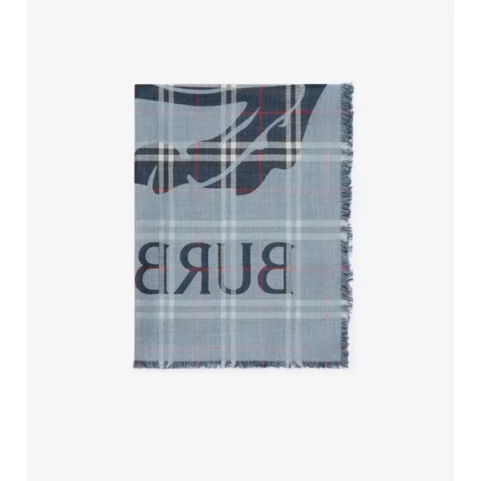 Bufanda ancha de lana y seda con estampado EKD Check
