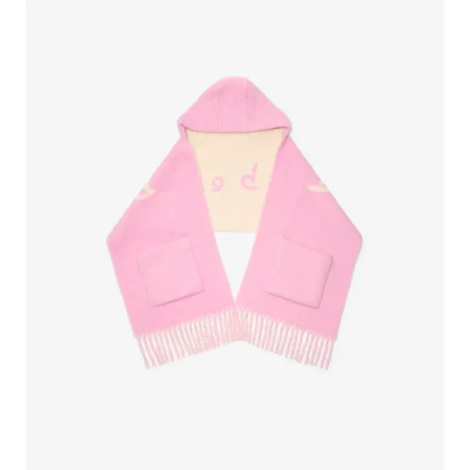 Bufanda con capucha de mezcla de lana de alpaca con logotipo