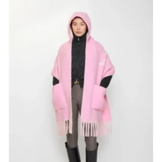 Bufanda con capucha de mezcla de lana de alpaca con logotipo