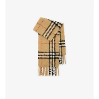 Bufanda de bouclé de mezcla de lana de alpaca con estampado de cuadros