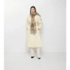 Bufanda de bouclé de mezcla de lana de alpaca con estampado de cuadros