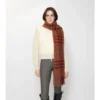 Bufanda de bouclé de mezcla de lana de alpaca con estampado de cuadros