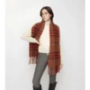 Bufanda de bouclé de mezcla de lana de alpaca con estampado de cuadros