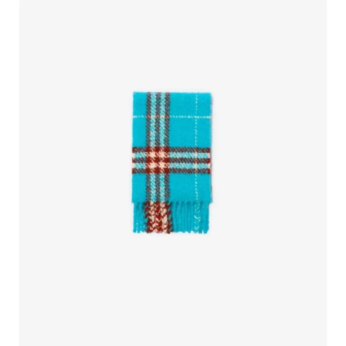 Bufanda de bouclé de mezcla de lana de alpaca con estampado de cuadros