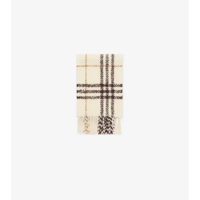 Bufanda de bouclé de mezcla de lana de alpaca con estampado de cuadros