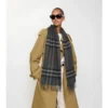 Bufanda de cachemira con estampado de cuadros