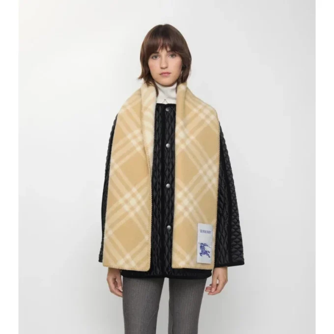 Bufanda de lana con estampado de cuadros
