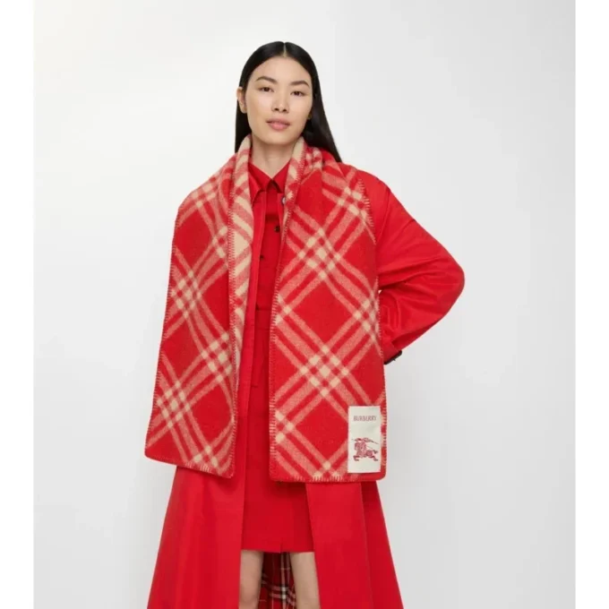 Bufanda de lana con estampado de cuadros