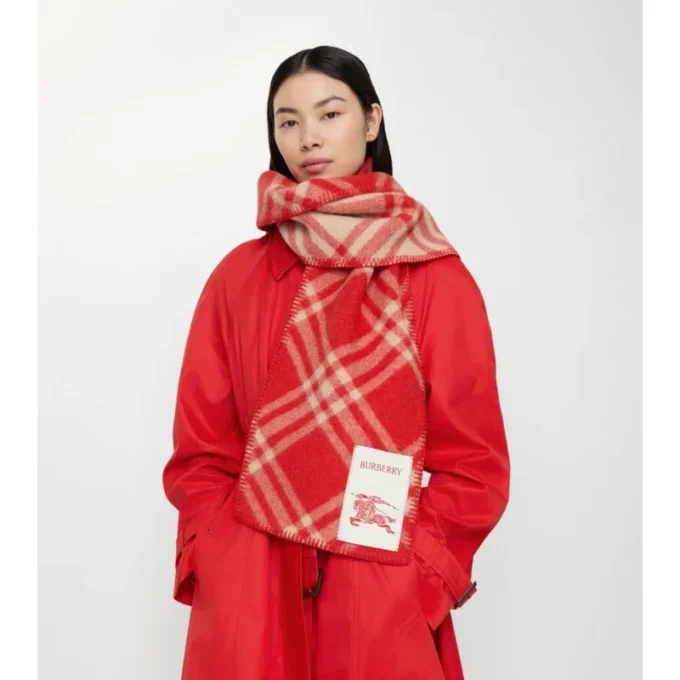 Bufanda de lana con estampado de cuadros