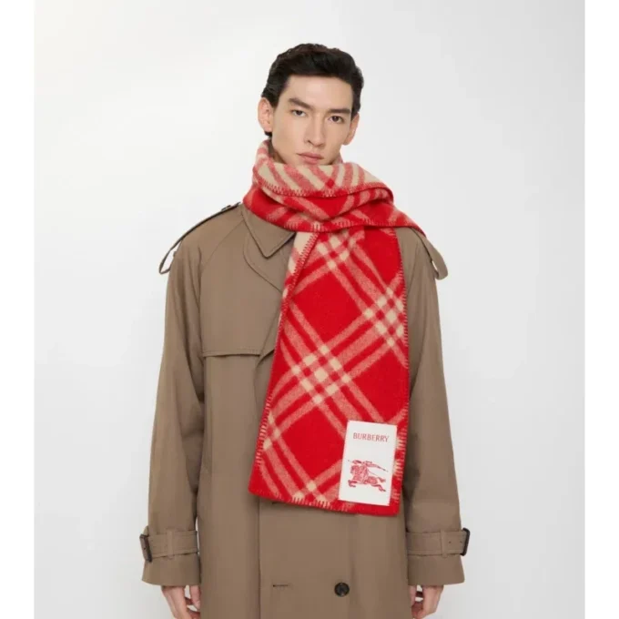 Bufanda de lana con estampado de cuadros