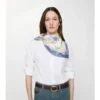 Bufanda de seda con estampado de cuadros en acuarela