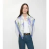 Bufanda de seda con estampado de cuadros en acuarela
