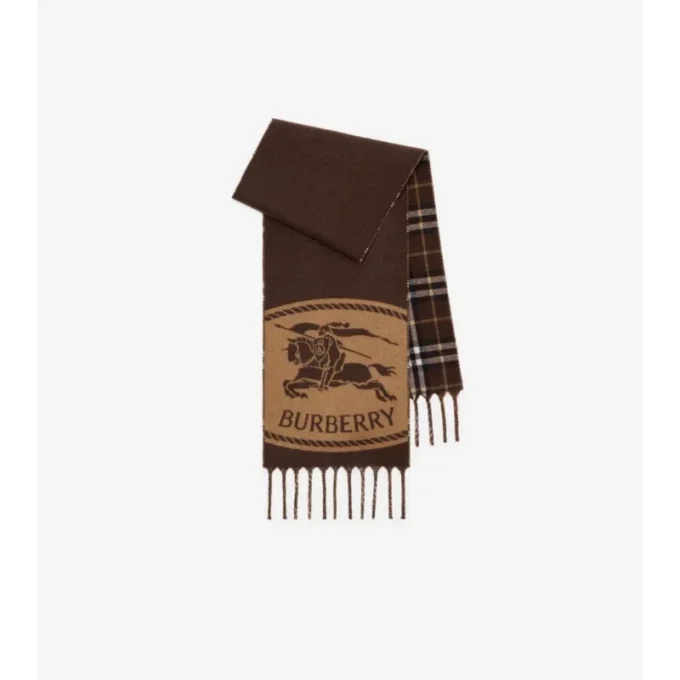 Bufanda reversible con estampado de caballero