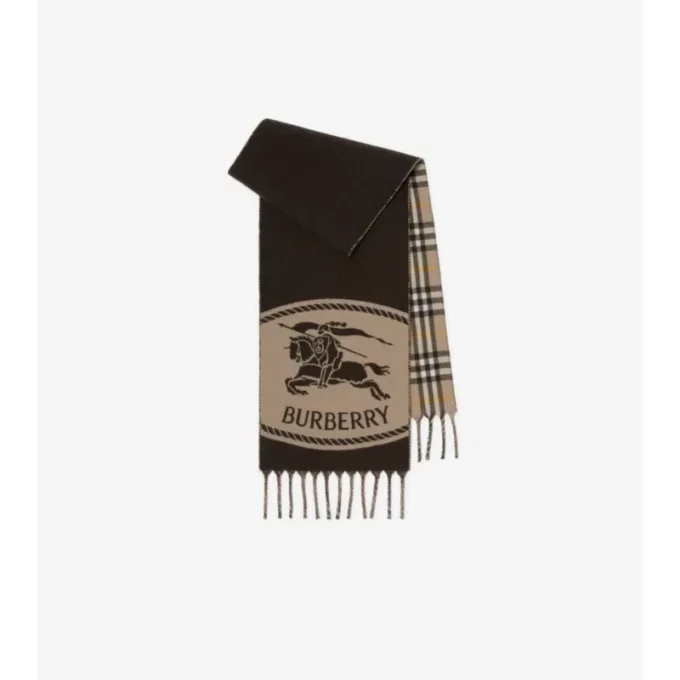 Bufanda reversible con estampado de caballero