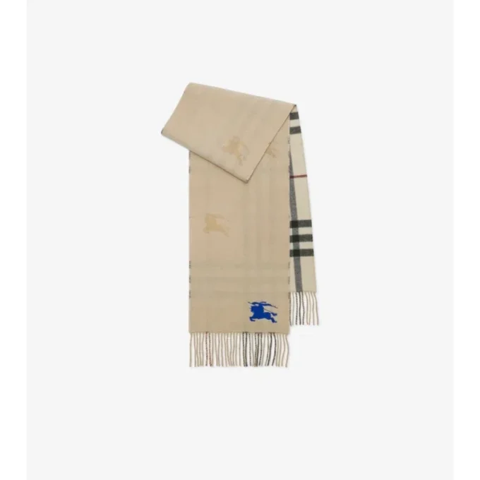 Bufanda reversible de cachemira con estampado EKD Check