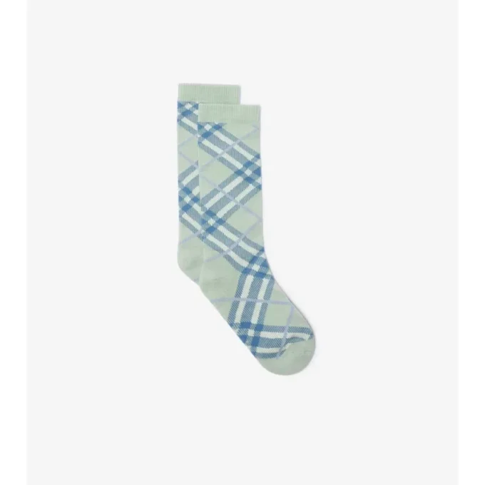 Calcetines de mezcla de algodón con estampado de cuadros
