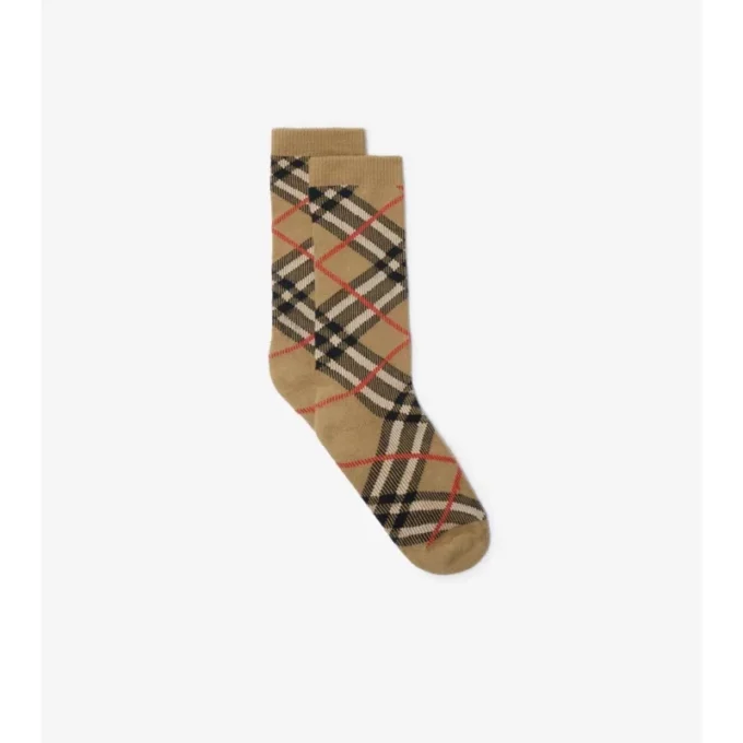 Calcetines de mezcla de algodón con estampado de cuadros