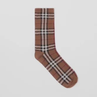 Calcetines de mezcla de algodón y cachemira con diseño Vintage Check en punto intarsia