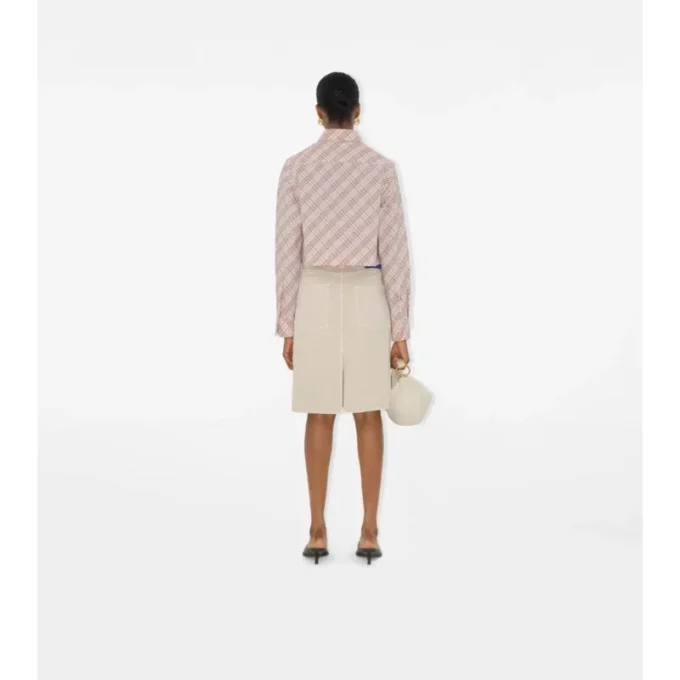 Camisa corta de algodón con estampado de cuadros