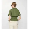 Camisa corta de popelín de algodón estilo trench