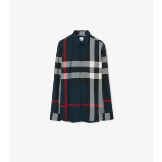 Camisa de algodón a cuadros de corte entallado