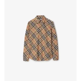 Camisa de algodón a cuadros de corte entallado