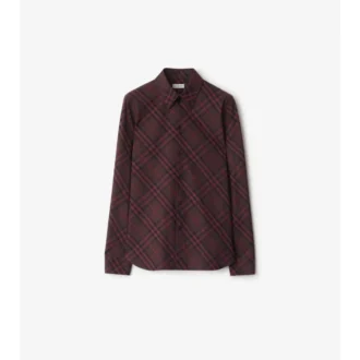Camisa de algodón a cuadros de corte entallado