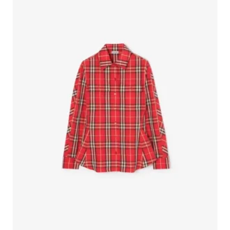 Camisa de algodón a cuadros de corte entallado