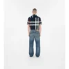 Camisa de algodón a cuadros de corte entallado