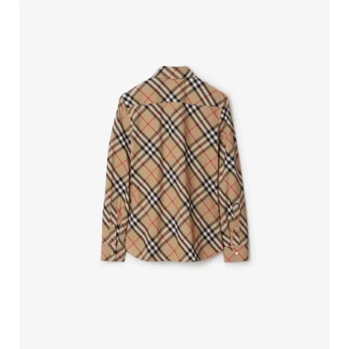 Camisa de algodón a cuadros de corte entallado