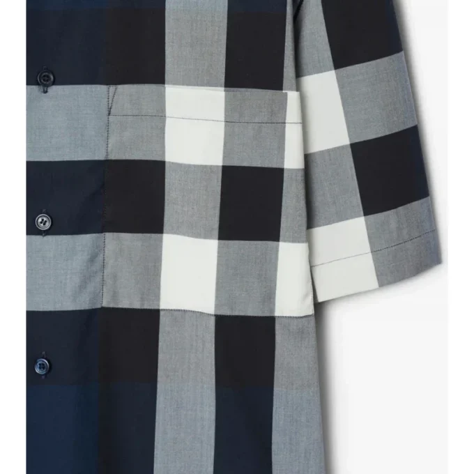 Camisa de algodón a cuadros de corte entallado