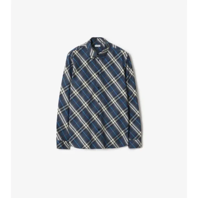 Camisa de algodón a cuadros de corte holgado