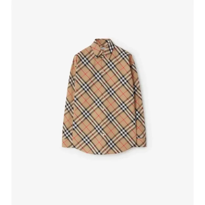Camisa de algodón a cuadros de corte holgado