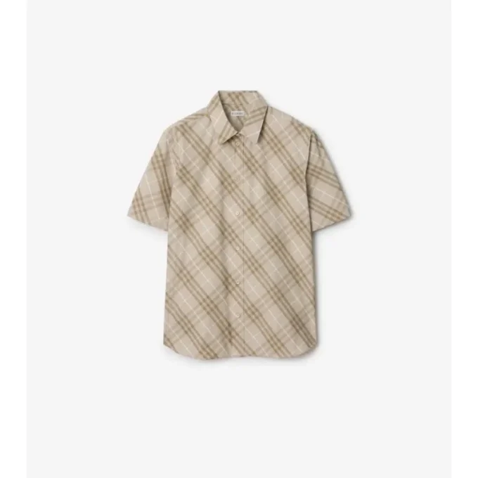 Camisa de algodón a cuadros de corte holgado