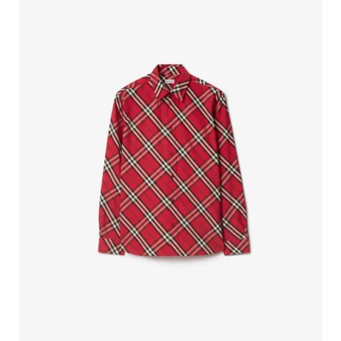 Camisa de algodón a cuadros de corte holgado