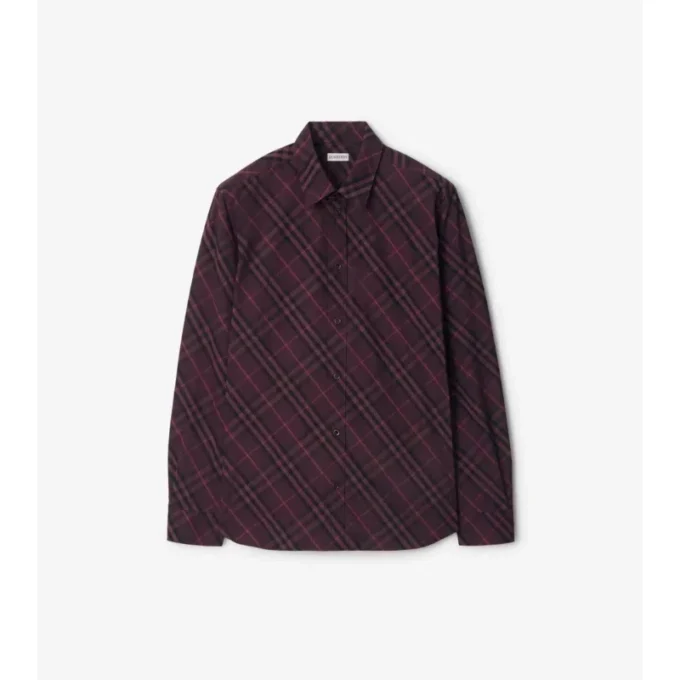 Camisa de algodón a cuadros de corte holgado